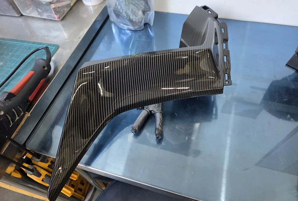 카본패턴사이드커버 파츠 1차코팅