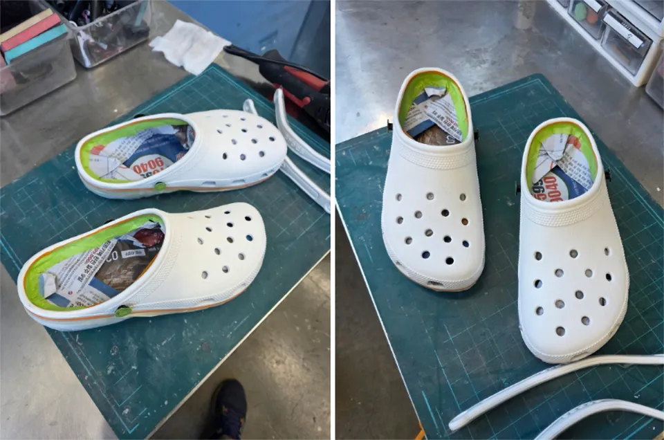 크록스 신발 마스킹작업